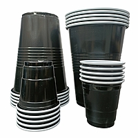 Set of 20 Combo Pack Glasses | Black Large & Shots Glasses | Beer Pong | Drinking Glass | Reusable Drinking Glass for New Year Bachelor Retirement Wedding Parties And Games | Each Size Of -10pcs