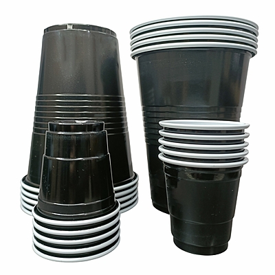 Set of 20 Combo Pack Glasses | Black Large & Shots Glasses | Beer Pong | Drinking Glass | Reusable Drinking Glass for New Year Bachelor Retirement Wedding Parties And Games | Each Size Of -10pcs