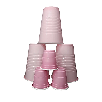 Set of 20 Pink Combo Pack | 10 Pong Glasses 450ml & 10 Shot Glasses 60ml | Reusable Party Glasses for Beer Pong Shots | Perfect for Events & Celebrations