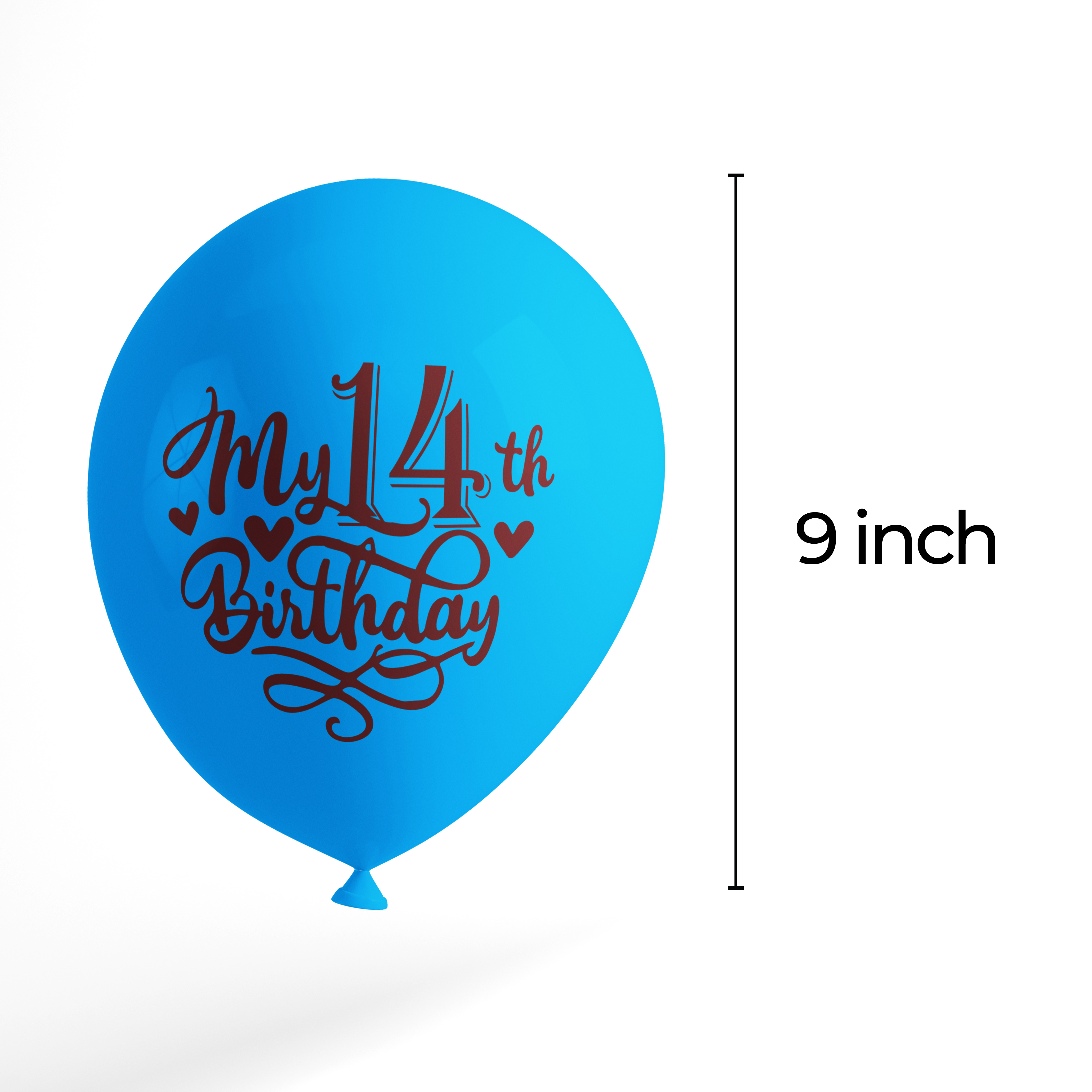 Happy 14th Birthday Celebrate with Our Combo Kit of 16 Printed Balloons and a Banner Pack of 16pcs for Your 14th Birthday Party Celebrations