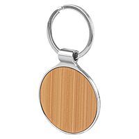 K2 Bamboo Metal Keychain, Round