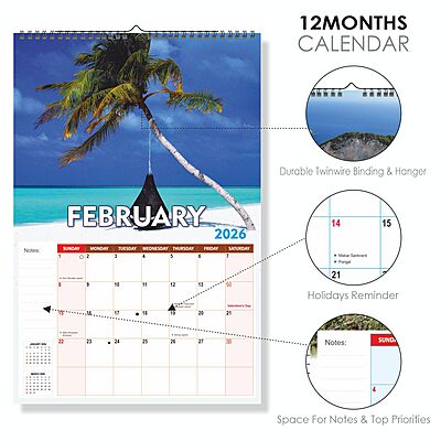 2026 Scenic Landscape Wall Calendar