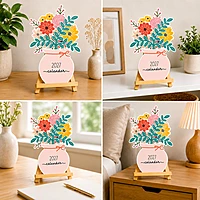 2027 Flower Pots Table Calendar