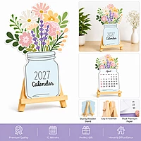 2027 Flower Pots Type3 Table Calendar