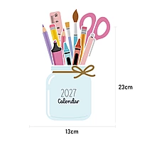 2027 Pencil Box Table Calendar