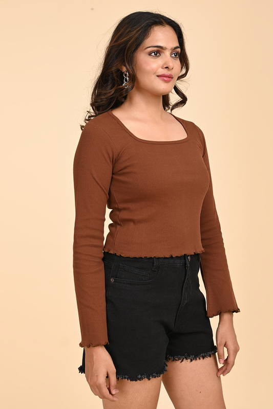 Women's Bell Sleeve Crop Top