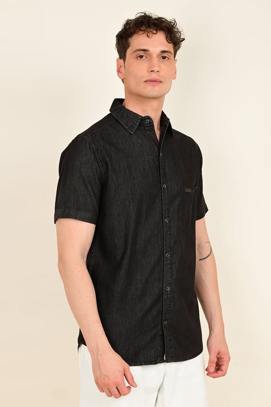 Men's Half Sleeve Chambray Shirt
