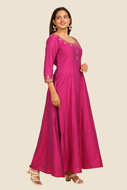 Women Embroidered Ethnic Anarkali Dress
