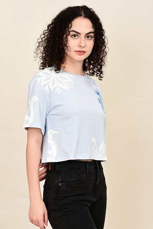 Women's  Forest Script Crop Top