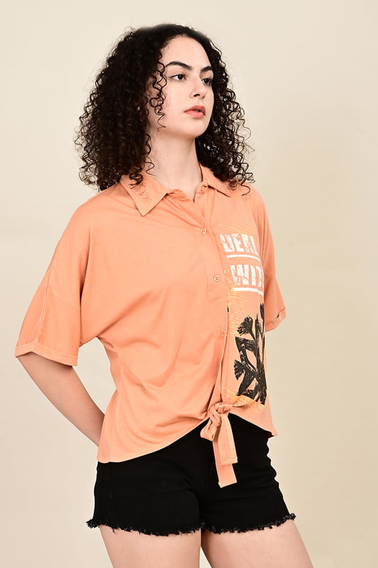 Women's Forest Script Tie-up Shirt