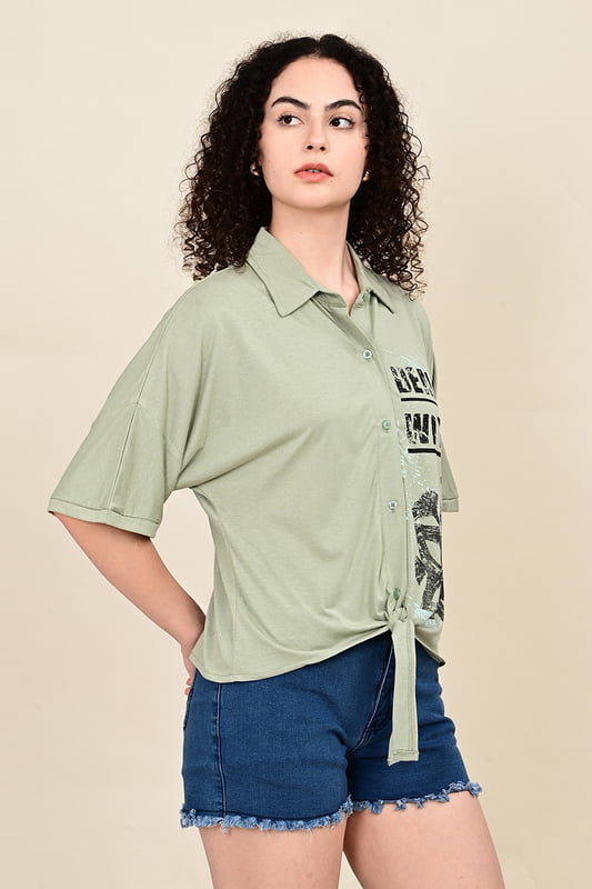 Women's Forest Script Tie-up Shirt