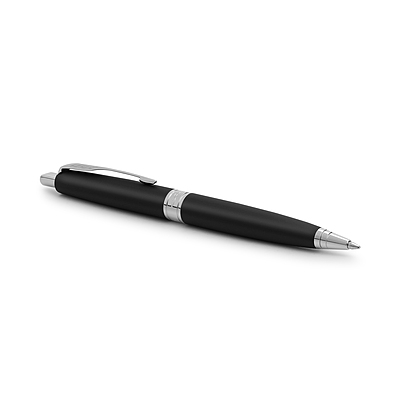 PARKER ASTER MATT BLACK CHROME TRIM  BALL PEN