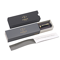 Parker Fusion Matte Black Gold Trim Ball Pen