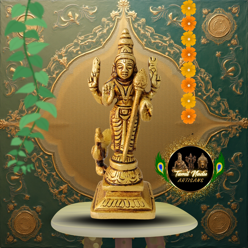 Pure Brass lord Murugan Idol | Handcrafted by Tamil Nadu Artisans  – 292 g
