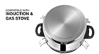Express Stainless Steel Manual Rice Cooker with Steamer Basket Cooks up to