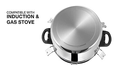 Express Stainless Steel Manual Rice Cooker with Steamer Basket Cooks up to