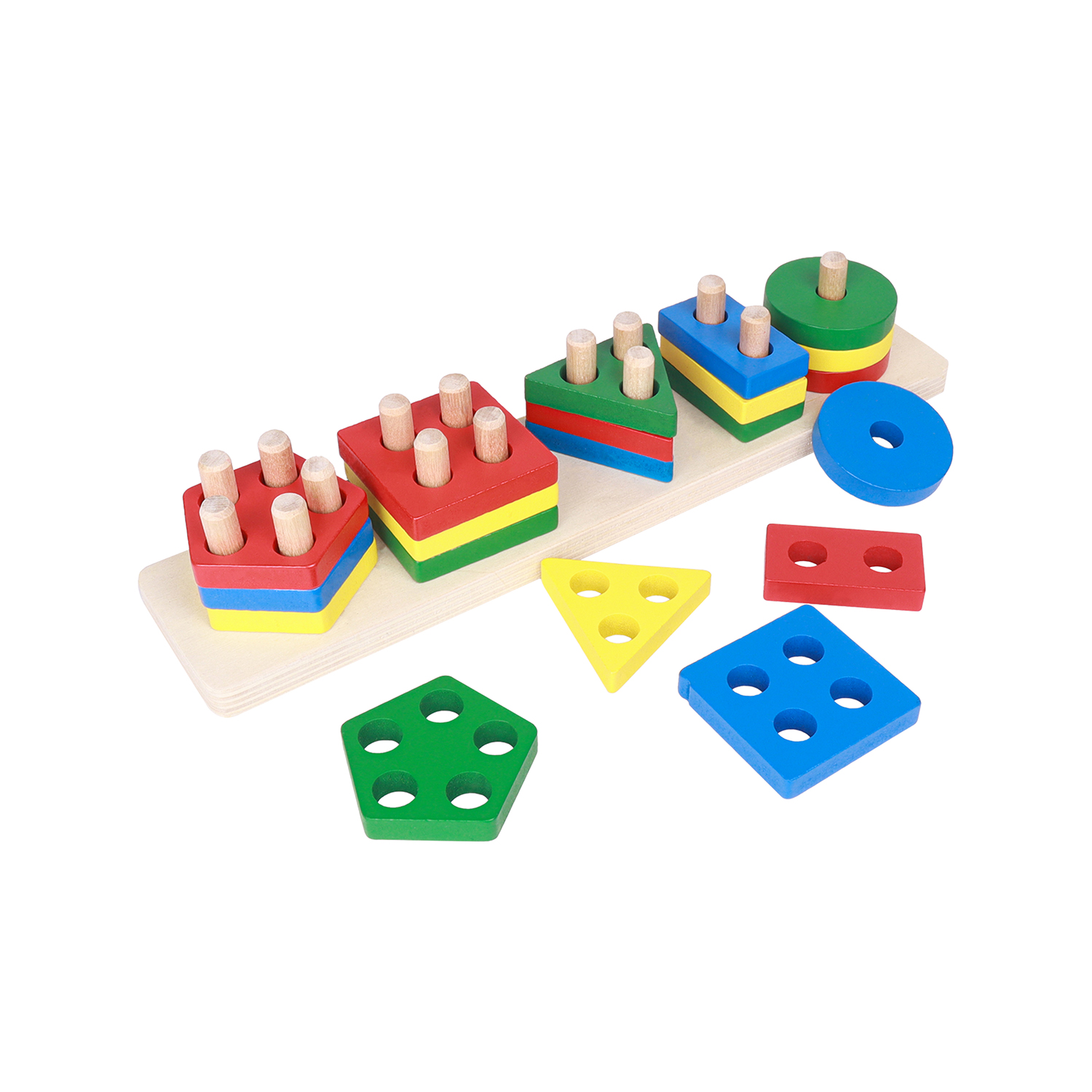 Wooden Stacking Toys for Kids | Toddler Activity Play | Educational Toys for 2+ Year Olds | Gift for Boys & Girls | Building Blocks for Baby Development | Brain Development Toy