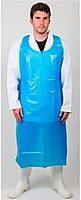 Disposable Plastic Apron (Pack of 100) | Waterproof Dental & Medical PPE Aprons | White & Blue