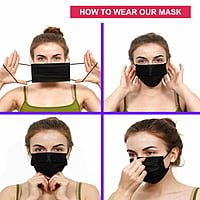 ET Dental Face Mask 3 Ply Black (Meltblown) | Disposable Surgical Face Mask | Box of 100