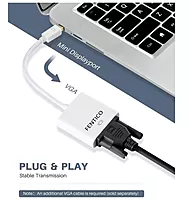Mini (DP) DisplayPort (M) to VGA (F) Adapter Compatible with Computer, Desktop, Laptop, PC, Monitor, Projector, HDTV-White