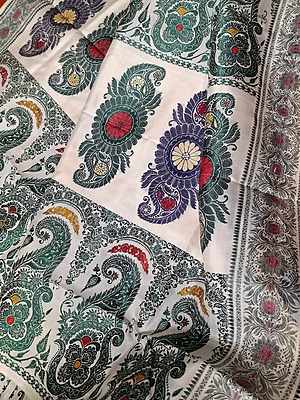 Off white Revival Baluchari in pure Mulberry silk