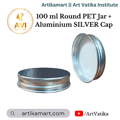 100 ml Round PET Jar + Aluminium SILVER Cap 100 ml Round PET Jar + Aluminium SILVER Cap
