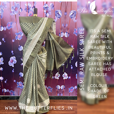 SEMI RAW SILK SAREE  PSYSRSS22267
