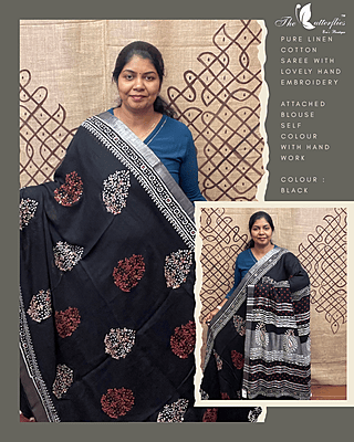 PURE LINEN COTTON SAREE MHTSCLS24885