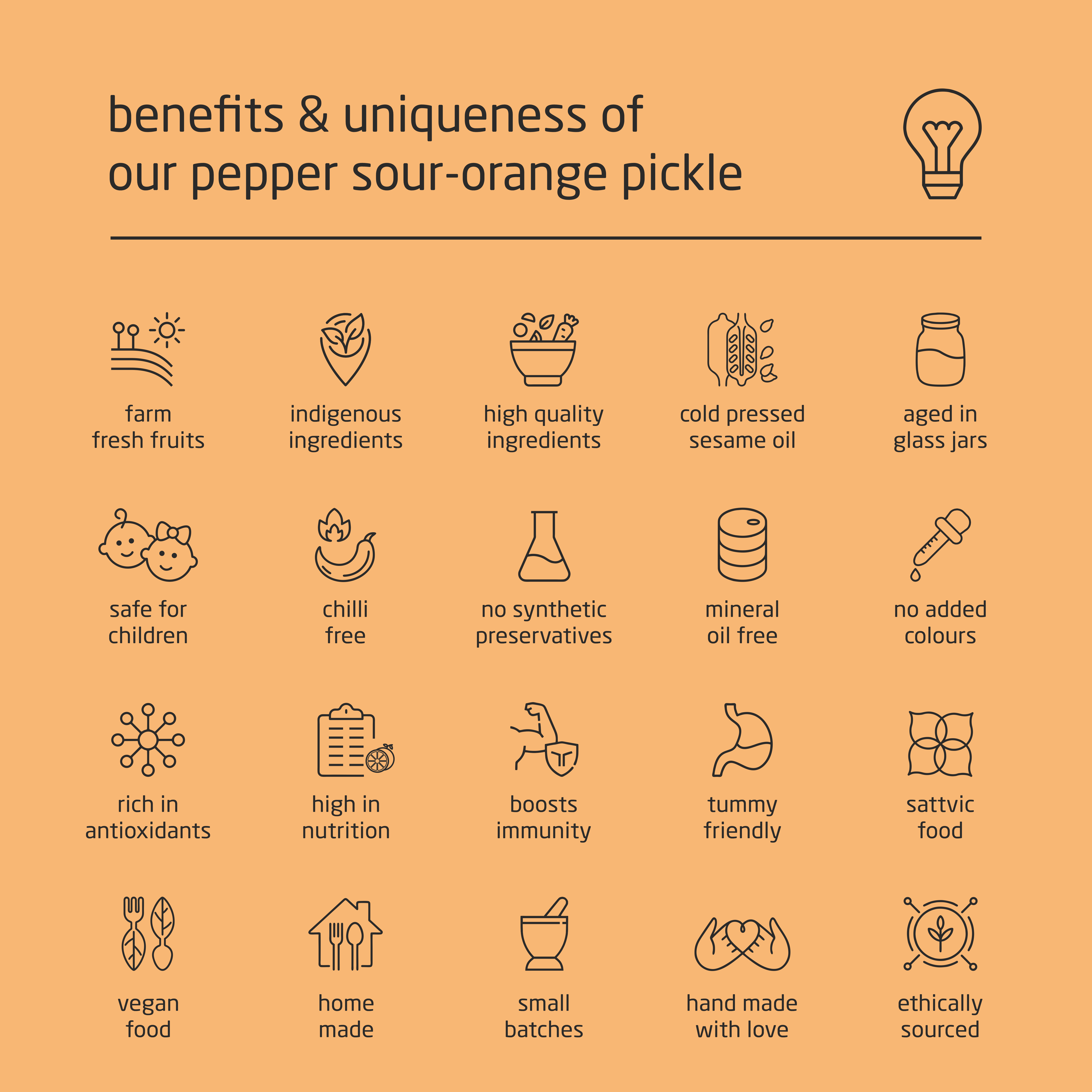 Premium Cold-Packed Pepper Sour-Orange Pickle – 185g
