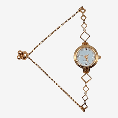 Elegant Rose Gold Square Bracelet Watch for Women - Analog Quartz
