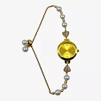Elegant Gold Pearl Teardrop Bracelet Watch for Women - Adjustable