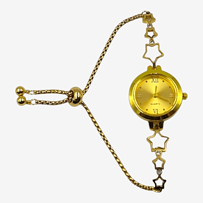 Elegant Gold Star Charm Bracelet Watch for Women - Quartz
