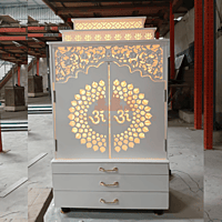 Om Aura Corian Mandir with Folding Doors