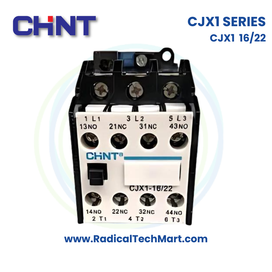 Chint CJX1 16/22 Industrial AC Contactor – Front View