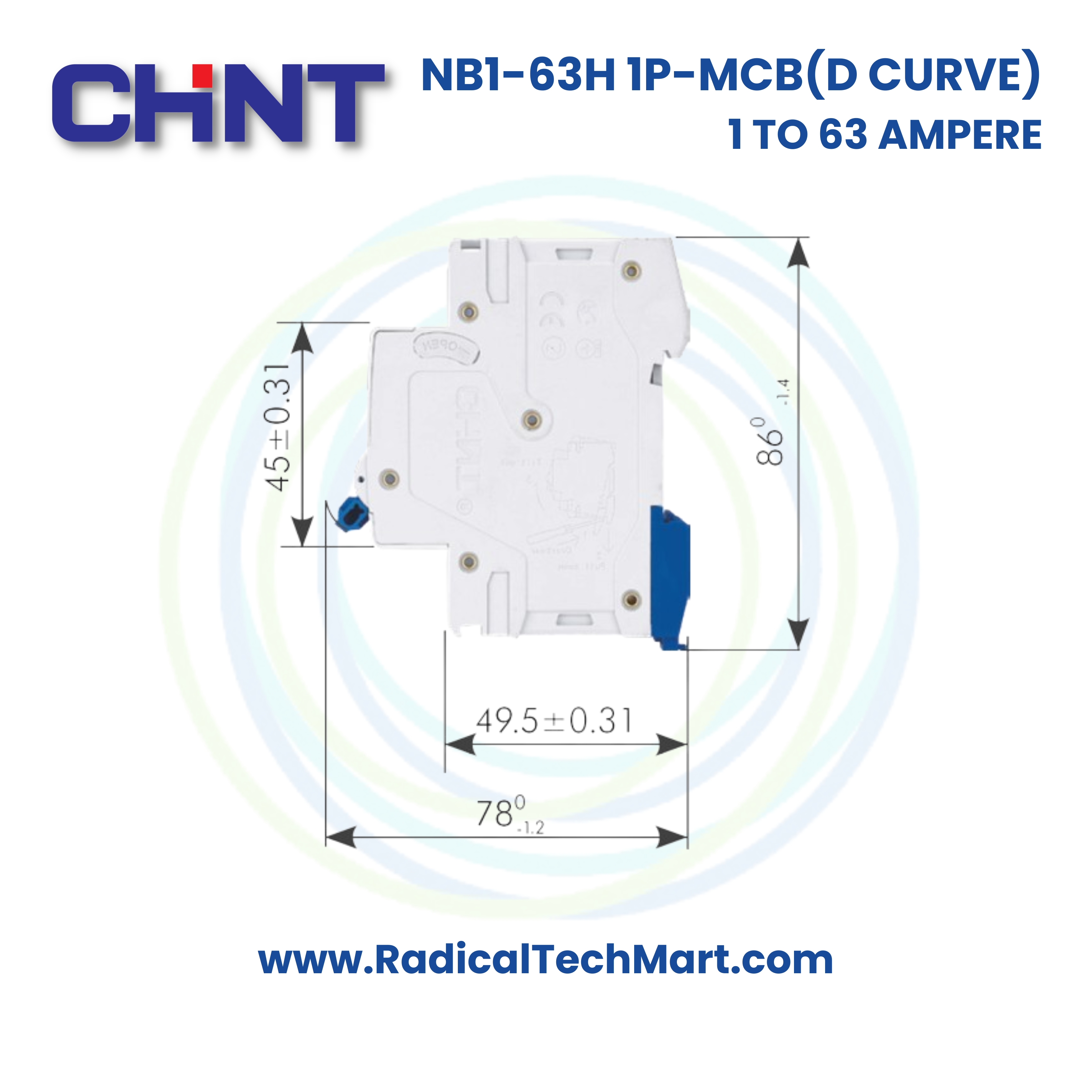 Chint NB1-63H 1 Pole D Curve MCB - Industrial Grade Circuit Protection