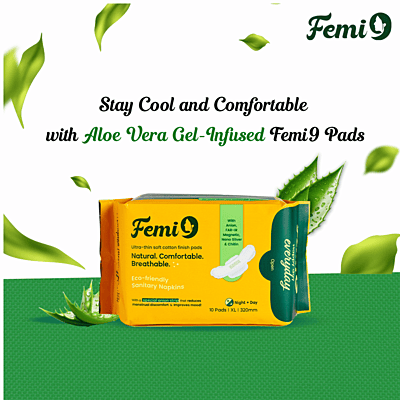 Femi 9 Happy Day Everyday Sanitary Napkins XL 320mm - Pack of 3 (30 Pads)