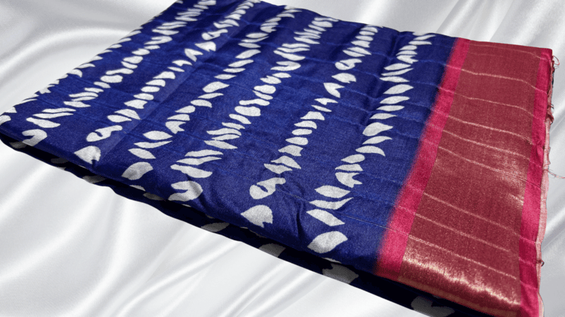 Kalankari Digital Silk Jari Saree - Violet Blue