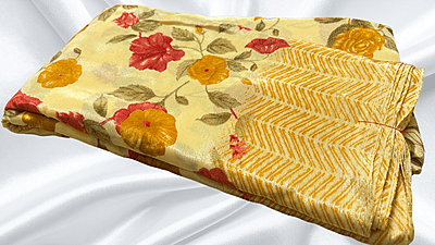 Turkey Silk Floral Saree - Sandal