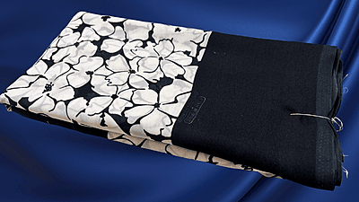 Fini Soft Daily Wear Saree - Black & White Flower Fini Soft Daily Wear Saree - Black & White Flower