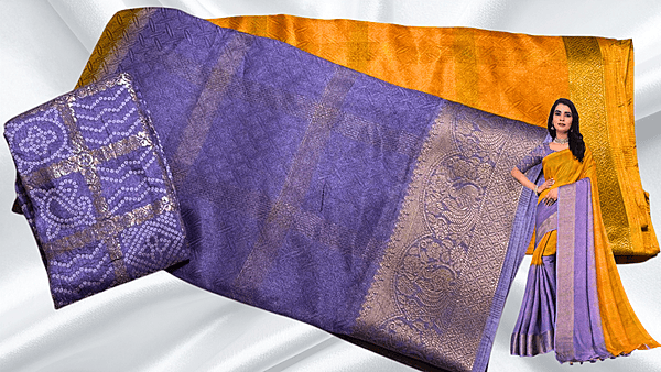 Monika Premium Soft Silk Saree - Lavendar