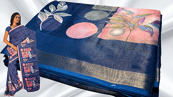 Sundar Cotton Tissue Saree - Blue