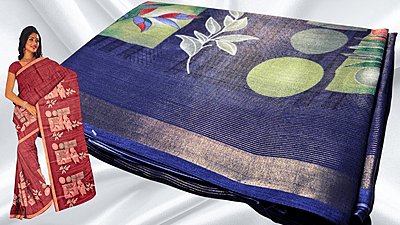 Sundar Cotton Tissue Saree - Royal Blue