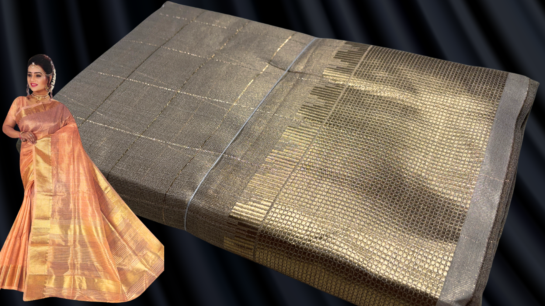 Swiss Cotton Pastel Saree - Beige