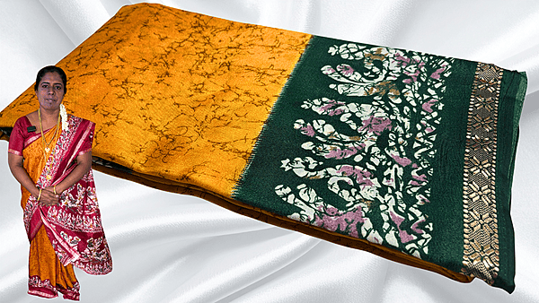 Rhythm Soft Bentex Silk Saree - Mustard Yellow