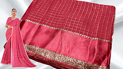 Viscose Georgette Queen Jari Silk Saree - Onion Pink Viscose Georgette Queen Jari Silk Saree - Onion Pink