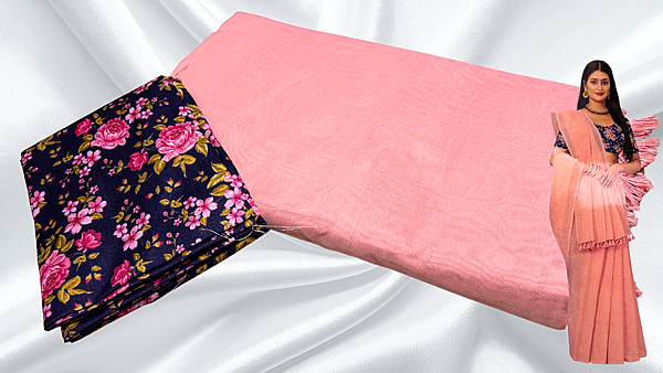Soft Dermi Cool Cotton Saree - Soft Peach