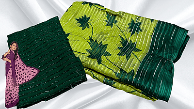 Mrudangi Soft Line Saree - Leaf Green Mrudangi Soft Line Saree - Leaf Green