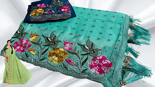 Namrata Fancy Designer Saree - Aqua