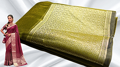 Good Look Fancy Silk Saree - Moss Green Good Look Fancy Silk Saree - Moss Green