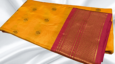 Gold Kanchi Semi Silk Saree - Mustard Gold Kanchi Semi Silk Saree - Mustard